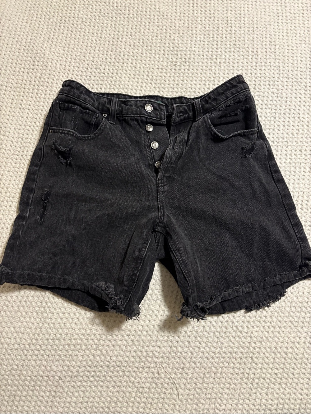 wild fable Black Distressed High-Rise Jean Shorts